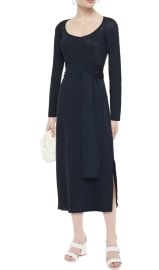 NWT 550 31 PHILLIP LIM Belted Lurex Ribbed-Knit Midi Dress Navy Large eBay at eBay
